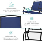 2-Person Patio Loveseat Swing Glider, Bench Rocker w/ Armrests