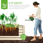 Outdoor Metal Raised Garden Bed for Vegetables, Flowers, Herbs - 8x4x2ft
