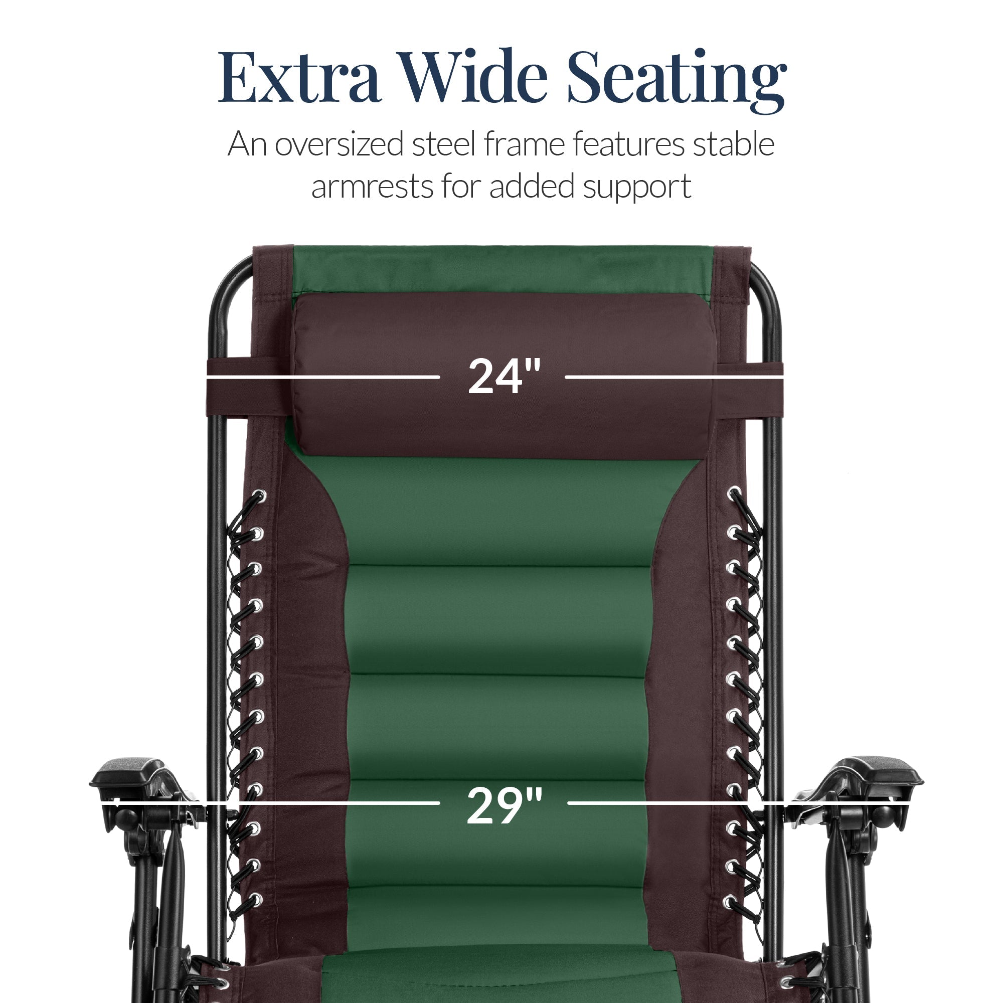 Oversized Padded Zero Gravity Chair, Folding Recliner w/ Headrest, Side Tray