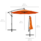 Solar LED Offset Hanging Patio Umbrella w/ Crank Tilt Adjustment - 10ft
