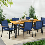 Set of 2 Stackable Textilene Chairs w/ Armrests, Dining Accent Furniture