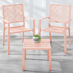 3-Piece Stackable Steel Outdoor Conversation Bistro Set