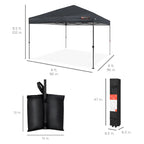 One-Person Setup Instant Pop Up Canopy w/ Case, 4 Weight Bags - 8x8ft