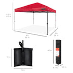 One-Person Setup Instant Pop Up Canopy w/ Case, 4 Weight Bags - 8x8ft