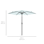 Outdoor Steel Market Patio Umbrella Decoration w/ Tilt, Crank Lift - 10ft