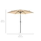 Outdoor Steel Market Patio Umbrella Decoration w/ Tilt, Crank Lift - 10ft