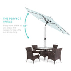 Solar LED Lighted Patio Umbrella w/ Tilt Adjustment, UV-Resistant - 10ft