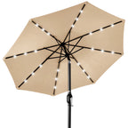 Solar LED Lighted Patio Umbrella w/ Tilt Adjustment, UV-Resistant - 10ft