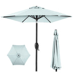 Outdoor Market Patio Umbrella w/ Push Button Tilt, Crank Lift - 7.5ft