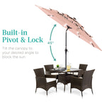 3-Tier Solar Patio Umbrella w/ LED Lights, Tilt Adjustment, Crank - 10ft