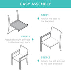 Set of 2 Stackable Wicker Chairs w/ Armrests, Steel Accent Furniture