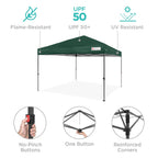 One-Person Setup Instant Pop Up Canopy w/ Case, 4 Weight Bags - 8x8ft