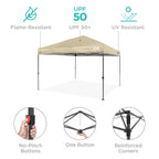 One-Person Setup Instant Pop Up Canopy w/ Case, 4 Weight Bags - 12x12ft