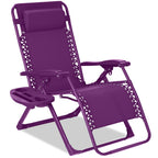 Monochromatic Zero Gravity Patio Chair Recliner w/ Side Tray, Headrest