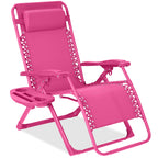 Monochromatic Zero Gravity Patio Chair Recliner w/ Side Tray, Headrest
