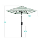 Outdoor Steel Striped Market Patio Umbrella w/ Tilt, Crank Lift - 10ft