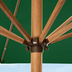 Square Solar LED Lighted Patio Umbrella w/ Woodgrain Pattern - 9ft