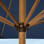 Square Solar LED Lighted Patio Umbrella w/ Woodgrain Pattern - 9ft