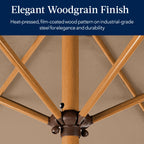 Outdoor Woodgrain Pattern Patio Umbrella Decoration w/ Tilt, Crank - 10ft