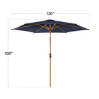 Outdoor Woodgrain Pattern Patio Umbrella Decoration w/ Tilt, Crank - 10ft
