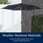 Outdoor Woodgrain Pattern Patio Umbrella Decoration w/ Tilt, Crank - 10ft