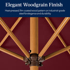 Outdoor Woodgrain Pattern Patio Umbrella Decoration w/ Tilt, Crank - 10ft