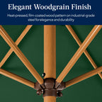 Outdoor Woodgrain Pattern Patio Umbrella Decoration w/ Tilt, Crank - 10ft