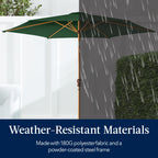 Outdoor Woodgrain Pattern Patio Umbrella Decoration w/ Tilt, Crank - 10ft