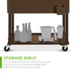 Portable Rolling Cooler Cart w/ Bottle Opener, Catch Tray - 80qt