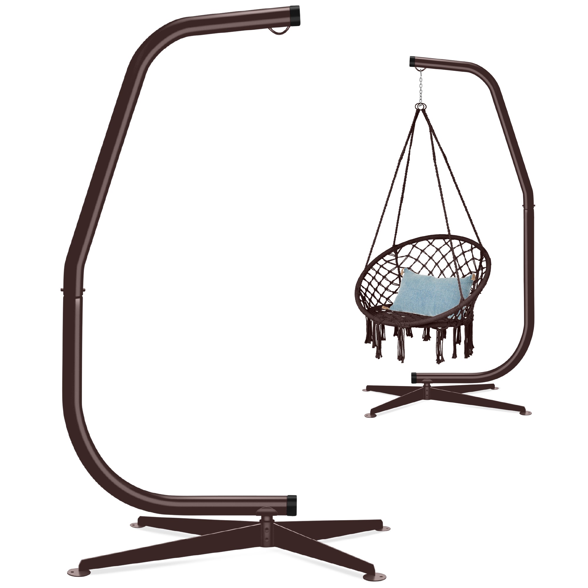Curved Hanging Hammock C-Stand w/ All-Weather, Steel Frame - Stand Only