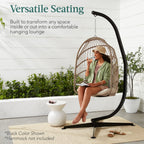 Curved Hanging Hammock C-Stand w/ All-Weather, Steel Frame - Stand Only
