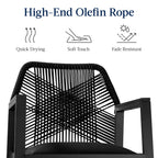 Set of 2 Indoor/Outdoor Aluminum Swivel Barstools with Arms All-Weather Rope