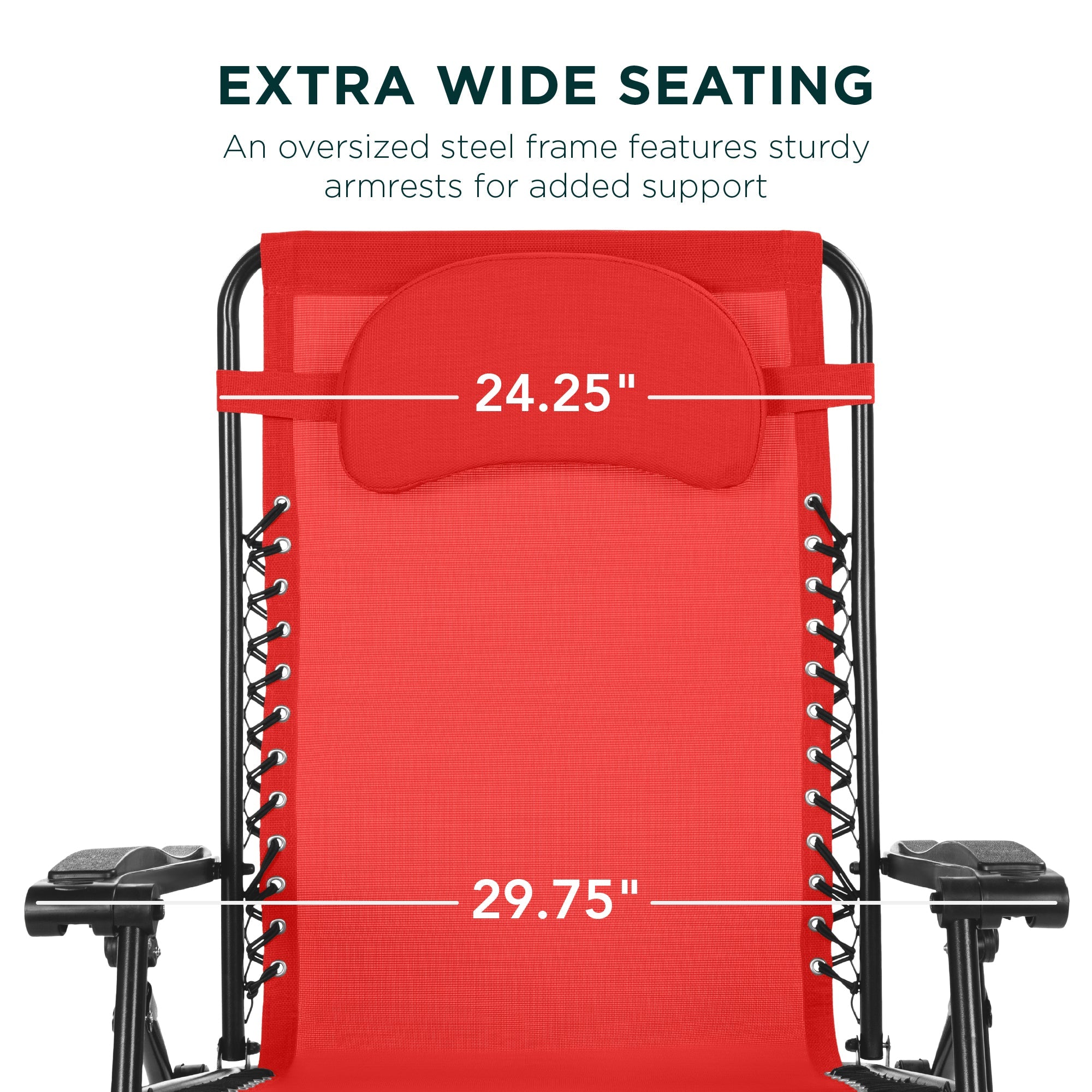 Oversized Reclining Zero Gravity Chair Lounger w/ Cup Holder, Pillow