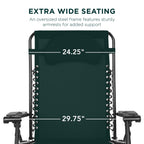 Oversized Reclining Zero Gravity Chair Lounger w/ Cup Holder, Pillow
