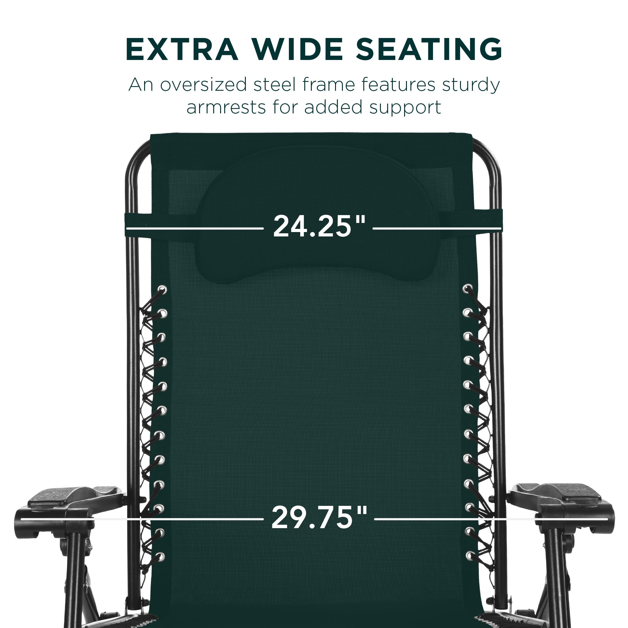 Oversized Reclining Zero Gravity Chair Lounger w/ Cup Holder, Pillow