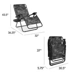 Oversized Reclining Zero Gravity Chair Lounger w/ Cup Holder, Pillow