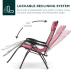 Oversized Reclining Zero Gravity Chair Lounger w/ Cup Holder, Pillow