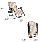 Oversized Reclining Zero Gravity Chair Lounger w/ Cup Holder, Pillow