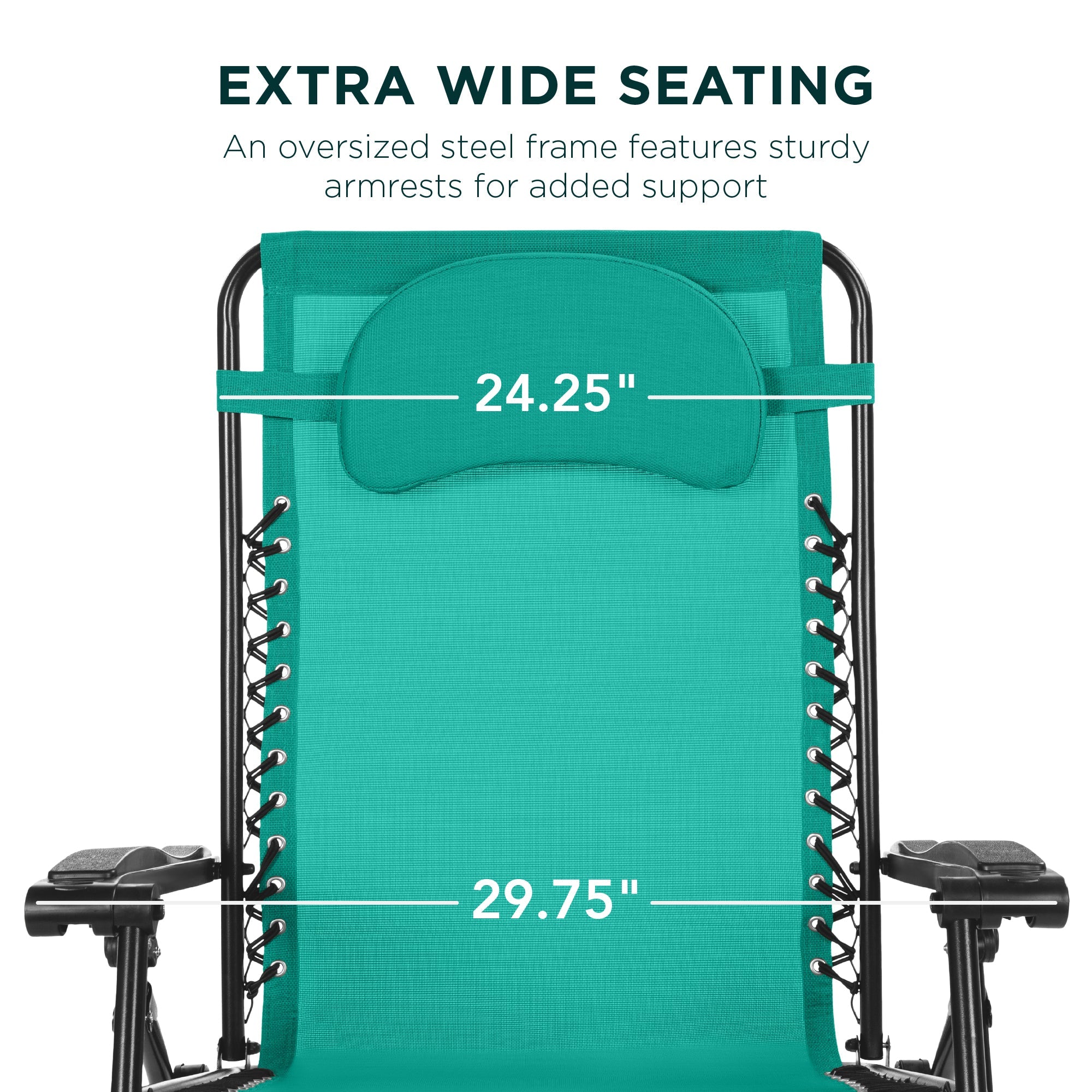 Oversized Reclining Zero Gravity Chair Lounger w/ Cup Holder, Pillow