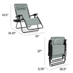 Oversized Reclining Zero Gravity Chair Lounger w/ Cup Holder, Pillow