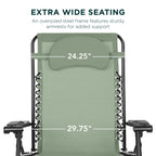 Oversized Reclining Zero Gravity Chair Lounger w/ Cup Holder, Pillow