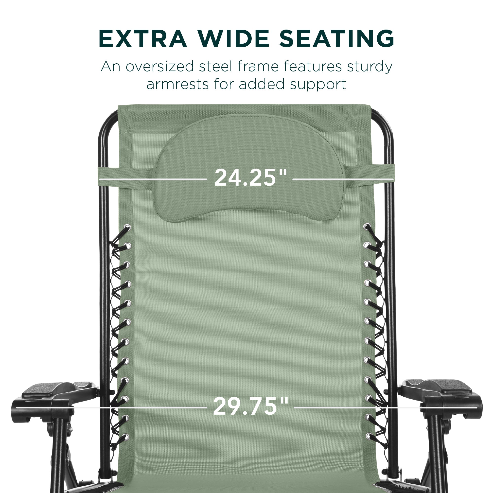 Oversized Reclining Zero Gravity Chair Lounger w/ Cup Holder, Pillow