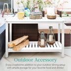 2-Shelf Wooden Console Table Storage Organizer w/ Natural Finish - 48in