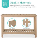 2-Shelf Wooden Console Table Storage Organizer w/ Natural Finish - 48in
