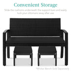 Set of 2 Multipurpose Wicker Ottomans w/ Removable Cushions, Steel Frame