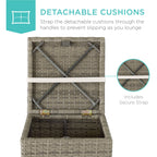 Set of 2 Wicker Ottomans, Multipurpose w/ Removable Cushions, Steel Frame