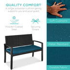 2-Person Wicker Porch Bench for Outdoor, Garden w/ 700lb Capacity - 47in