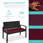 2-Person Wicker Porch Bench for Outdoor, Garden w/ 700lb Capacity - 47in