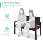 2-Person Wicker Porch Bench for Outdoor, Garden w/ 700lb Capacity - 47in