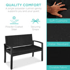 2-Person Wicker Porch Bench for Outdoor, Garden w/ 700lb Capacity - 47in